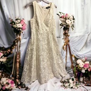 Lulu's Cream Floral Maxi Dress